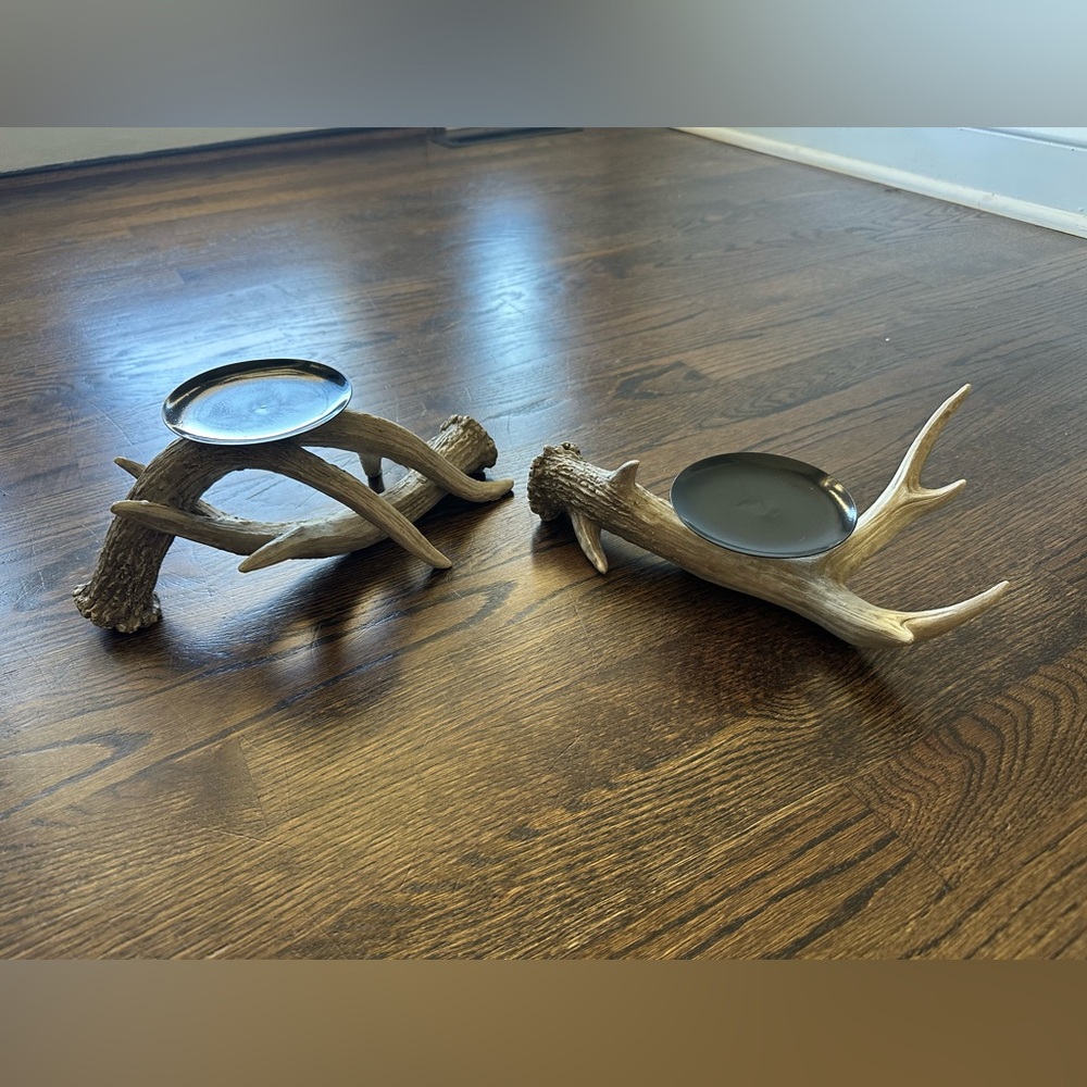 Faux Deer Antler Candle Holders